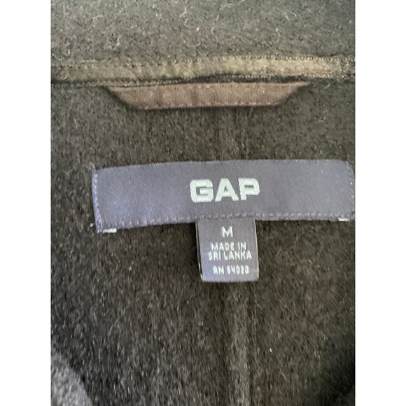 Gap Y2K Women’s 100% Wool Black‎ Pea Swing Coat Jacket Sz M - Picture 7 of 8